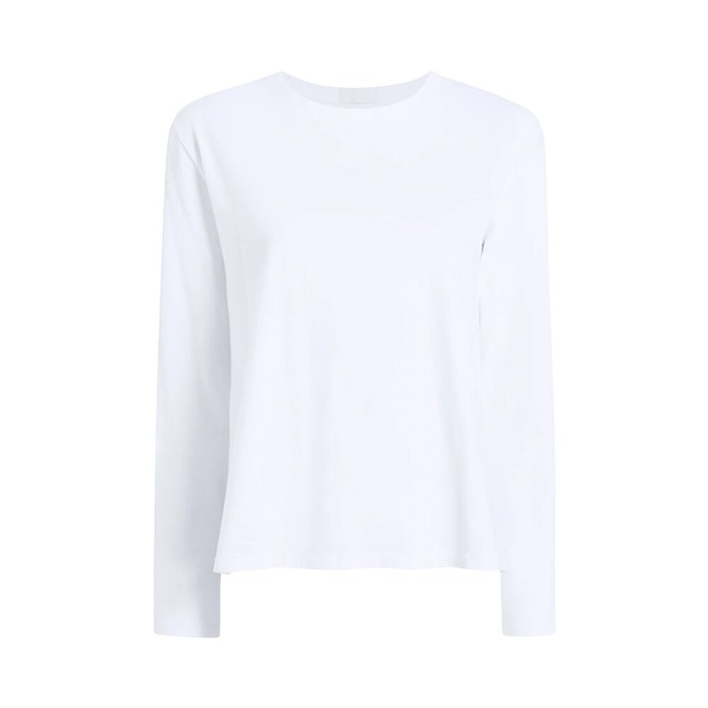 Nuuds Vintage White Cotton Long Sleeve Everyday T-Shirt Crewneck Womens XXXL